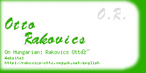 otto rakovics business card